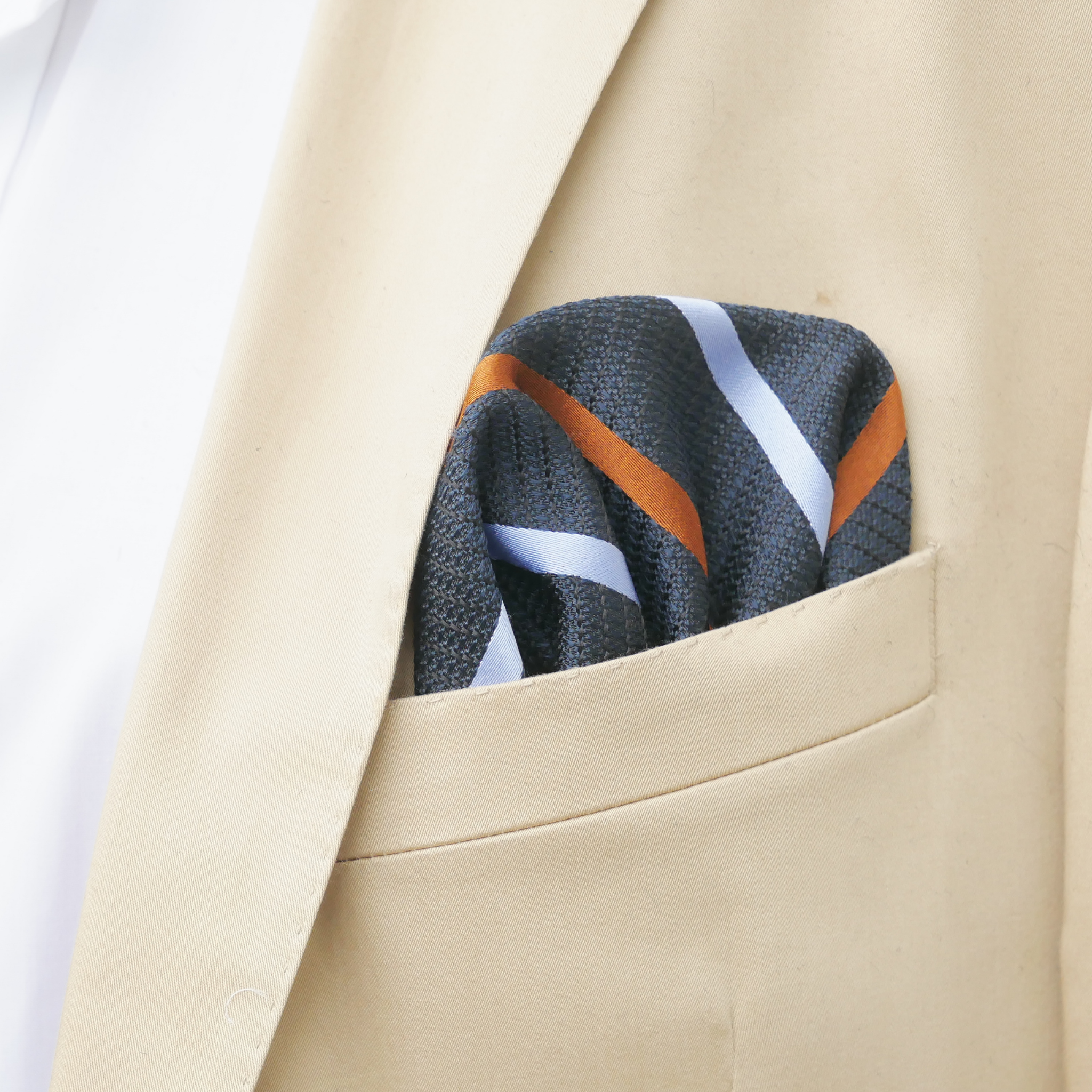 Einstecktuch blau gestreift