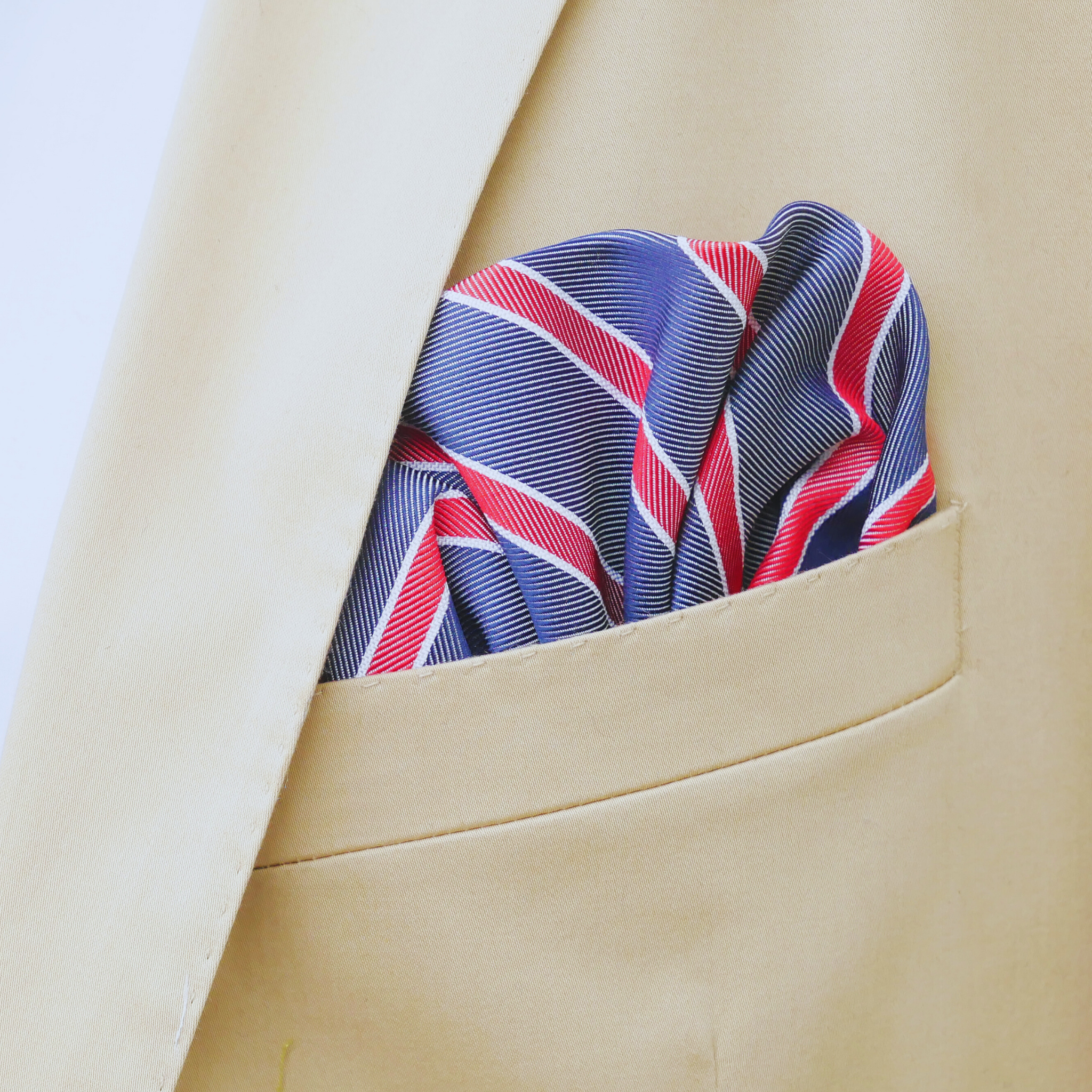 Einstecktuch blau/rot gestreift