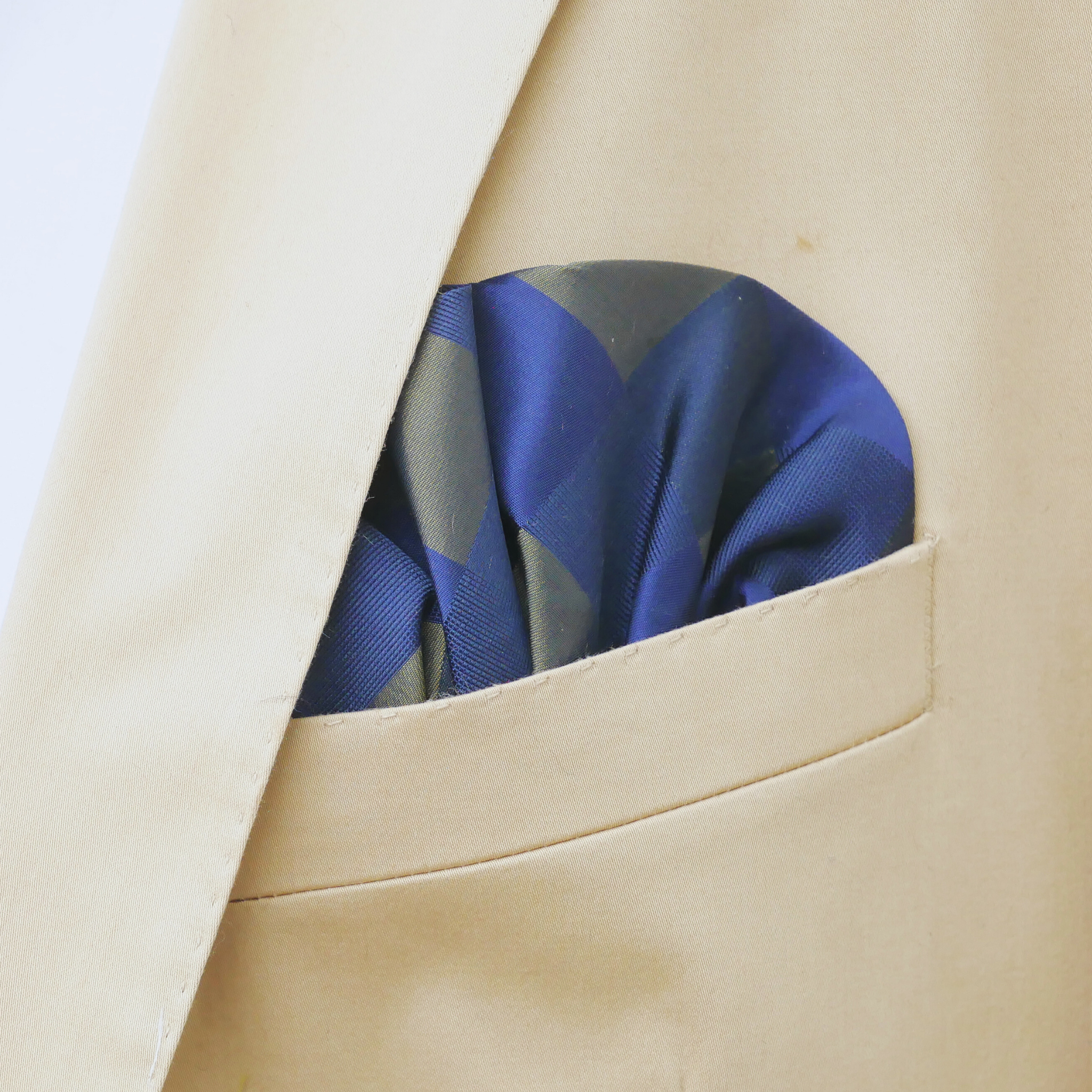 Einstecktuch blau / grün gemustert