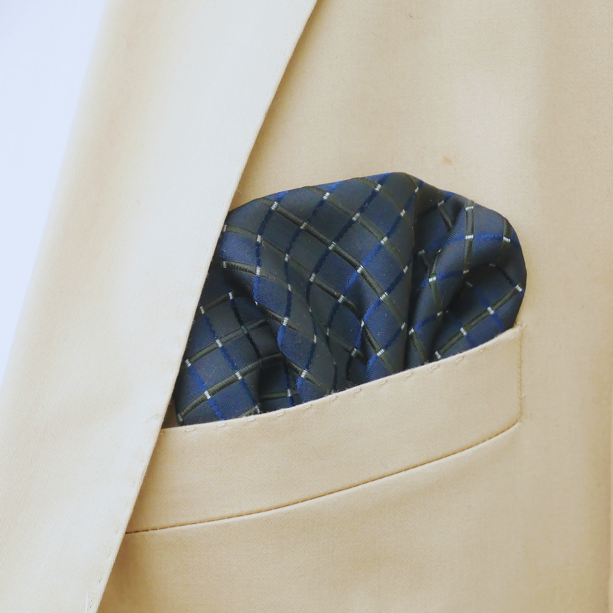 Einstecktuch blau mit weißen Punkten