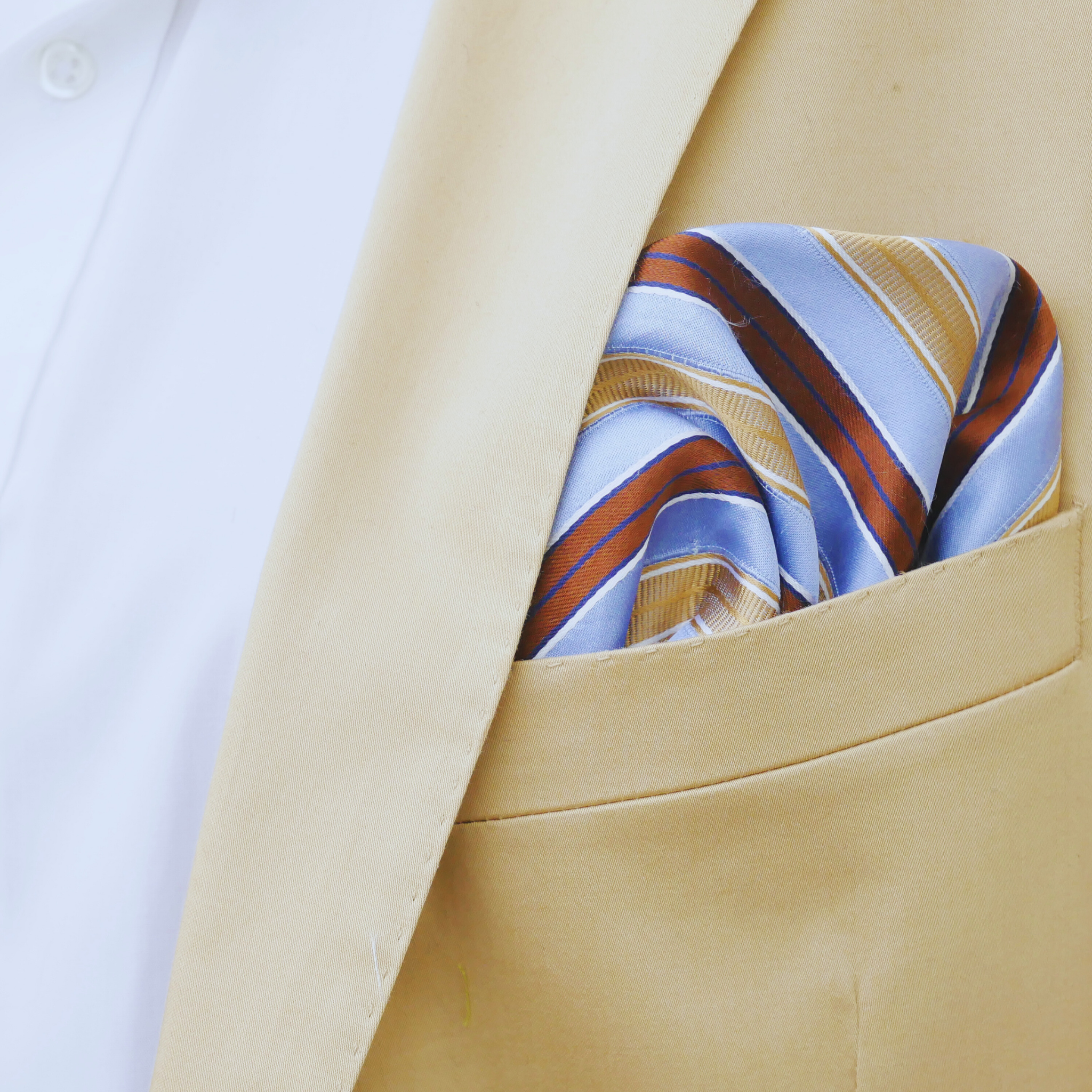 Einstecktuch hellblau gestreift