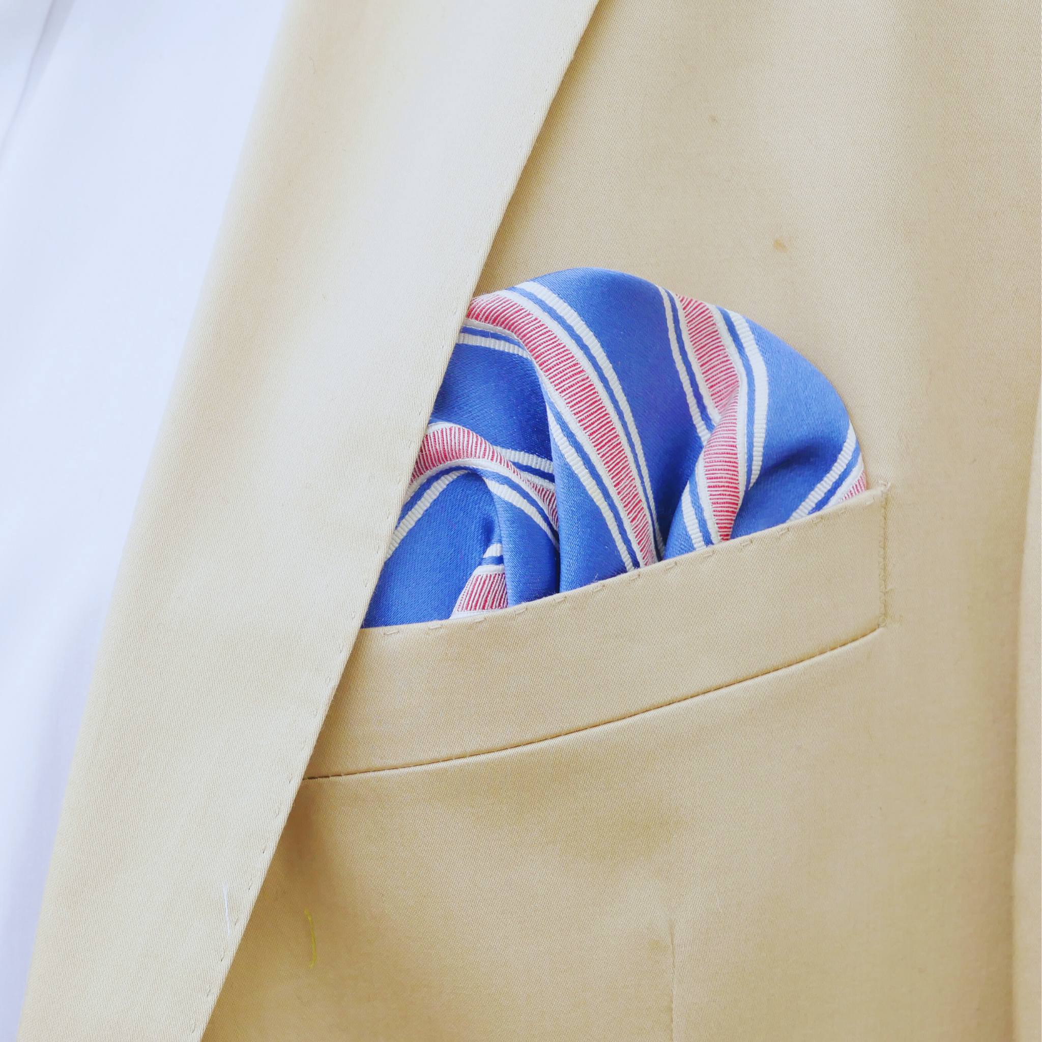 Einstecktuch blau / rosa gestreift