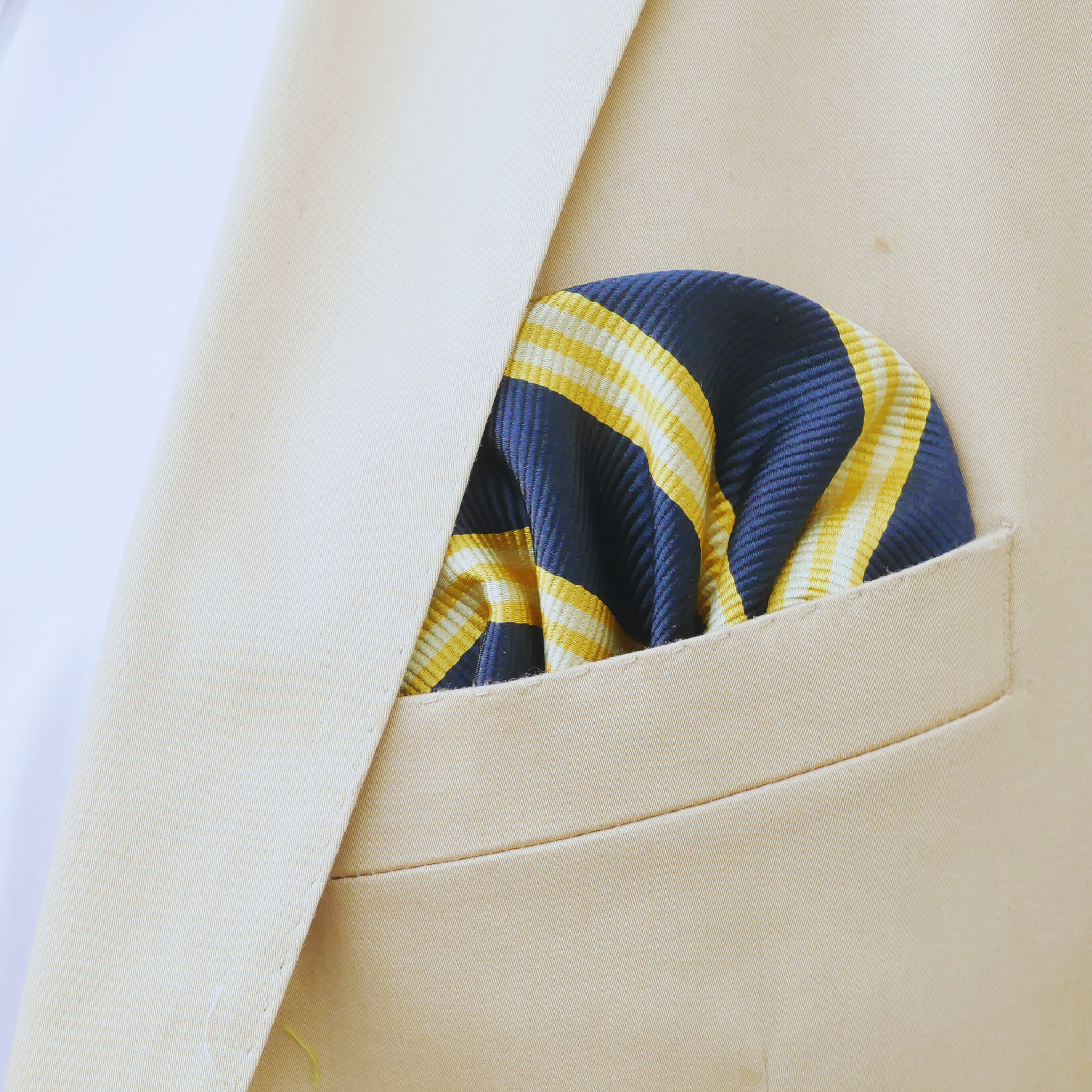 Einstecktuch blau gelb gestreift