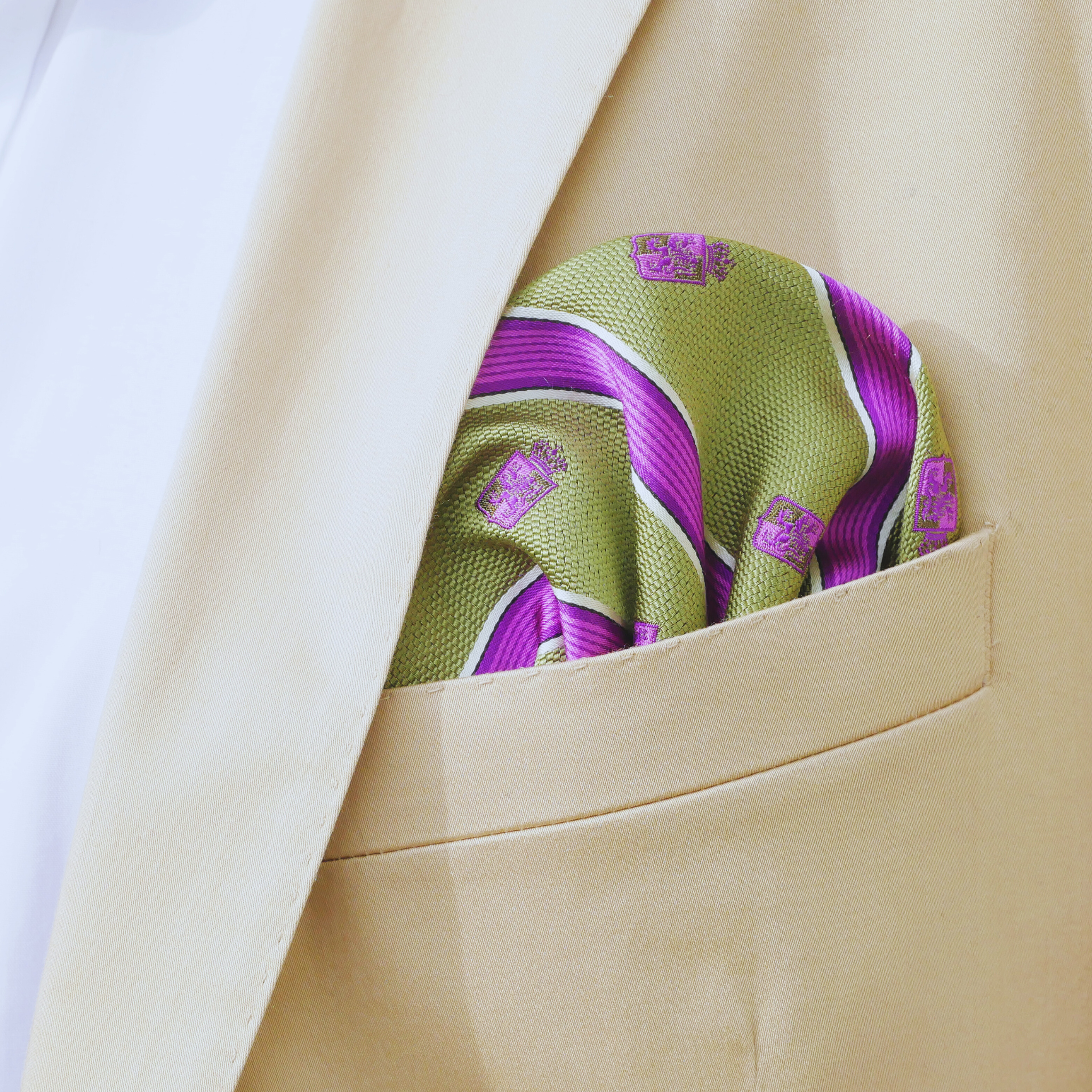 Einstecktuch grün mit violett