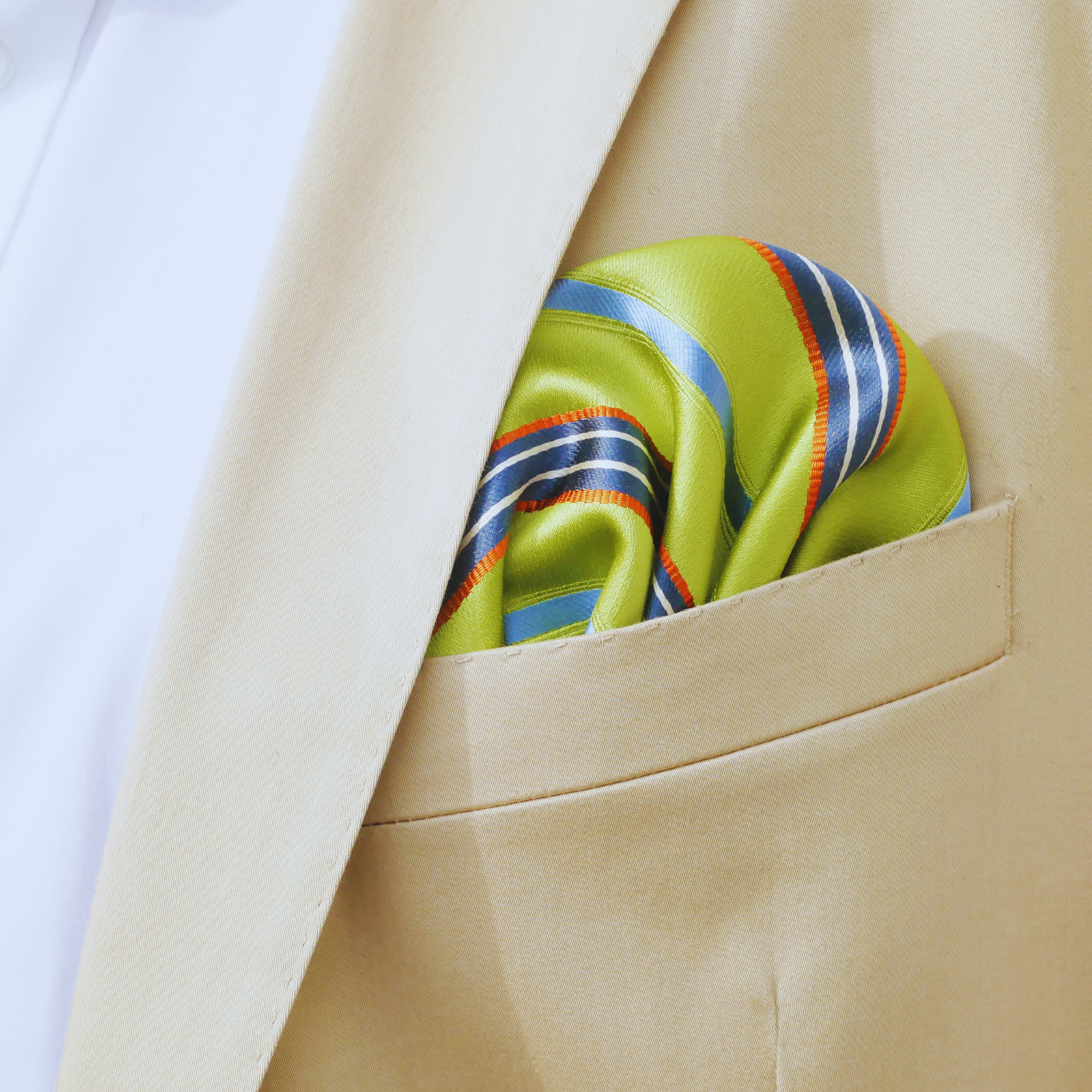 Einstecktuch hellgrün gestreift