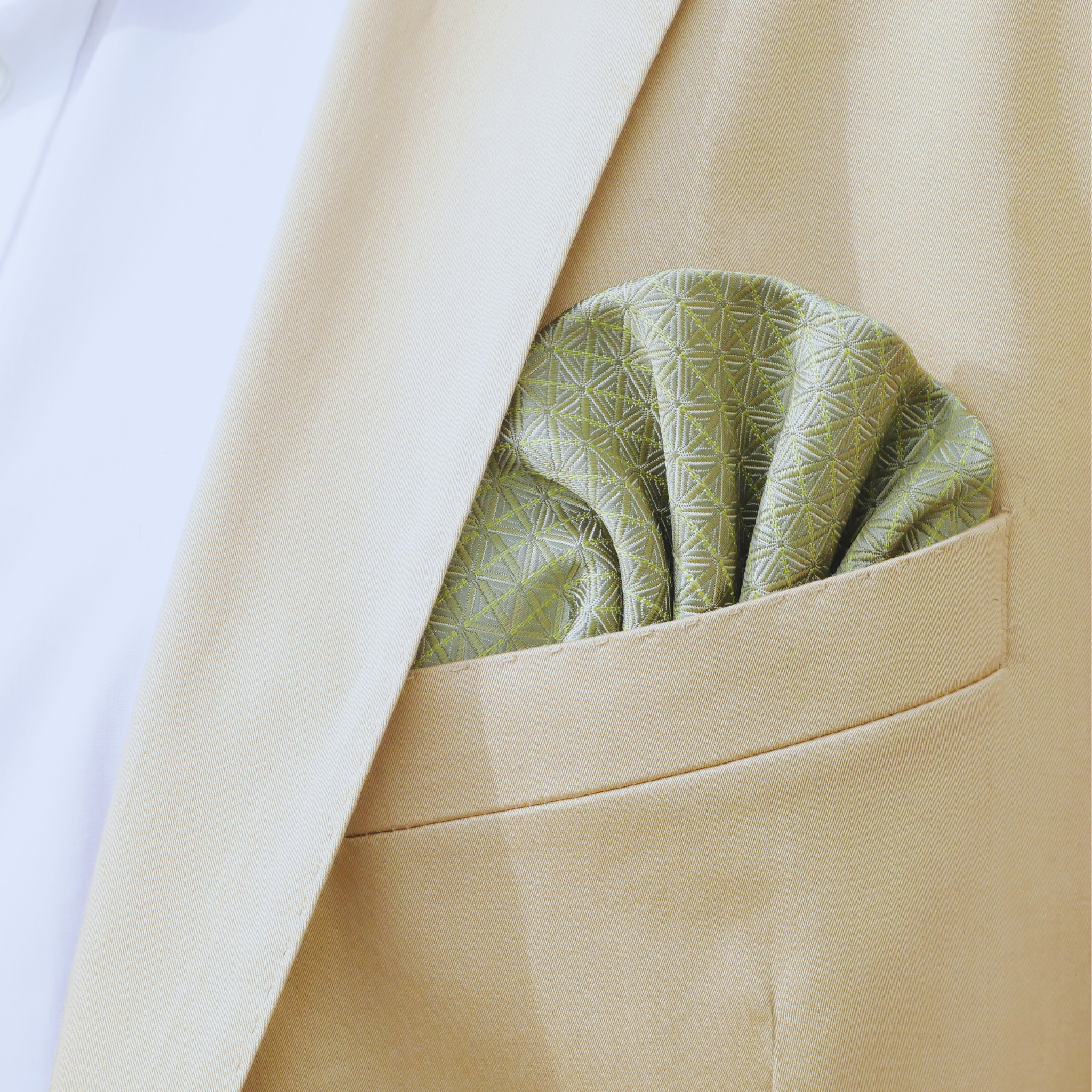 Einstecktuch grün / weiß