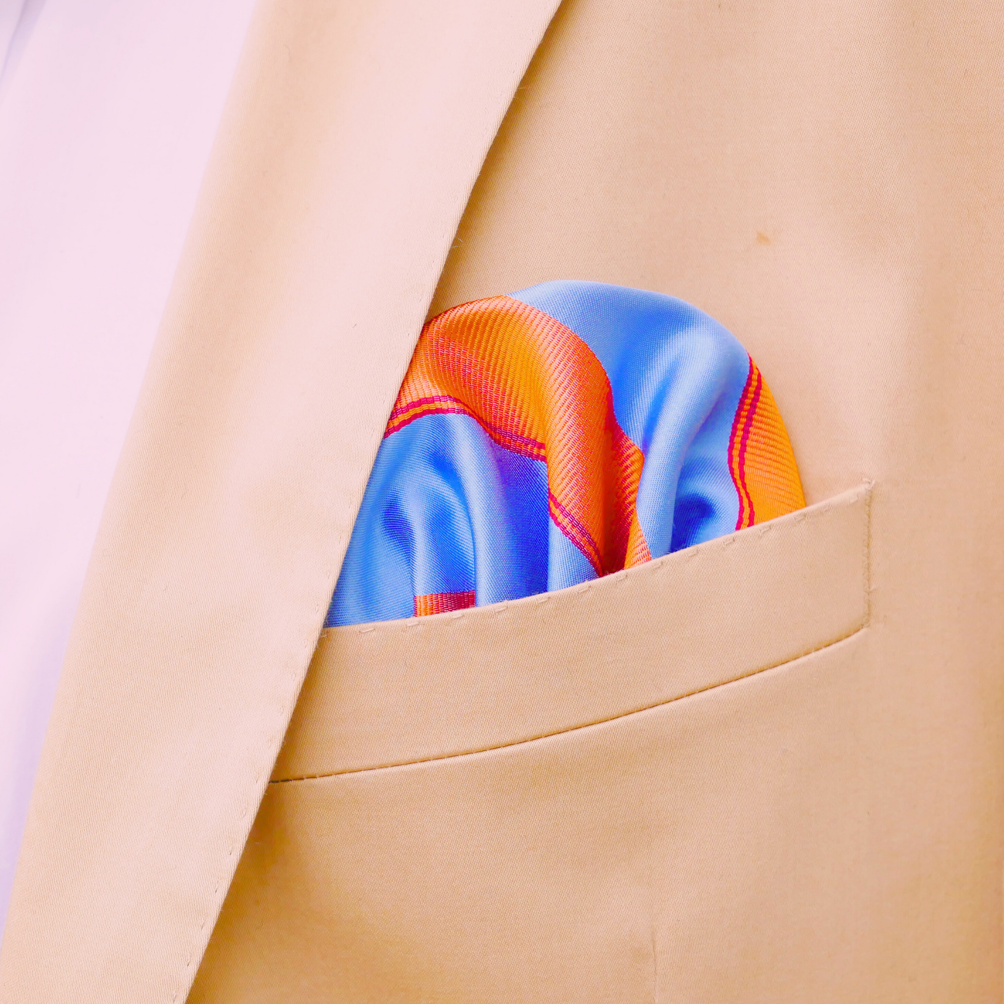 Einstecktuch hellblau/orange
