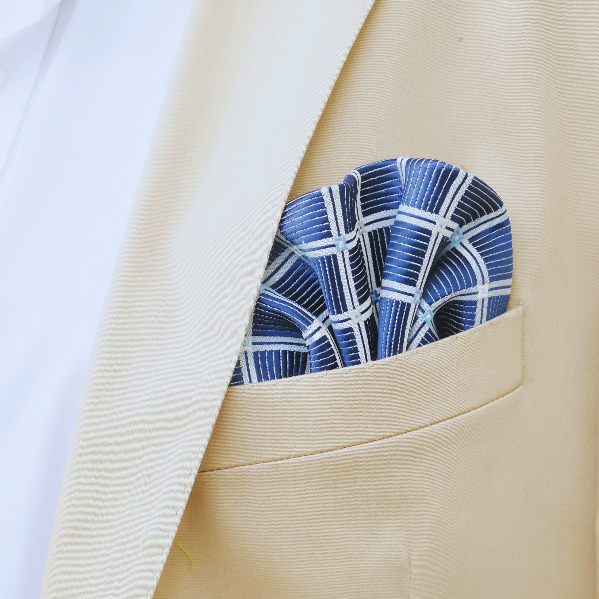 Einstecktuch blau weiß