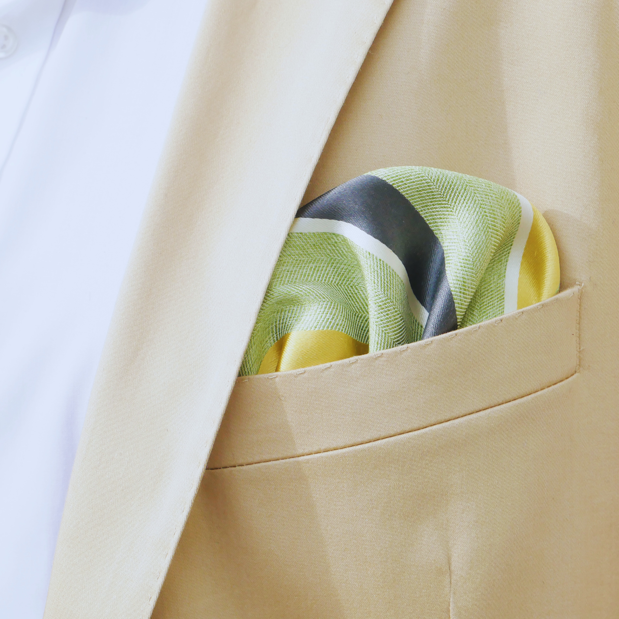 Einstecktuch grün gestreift