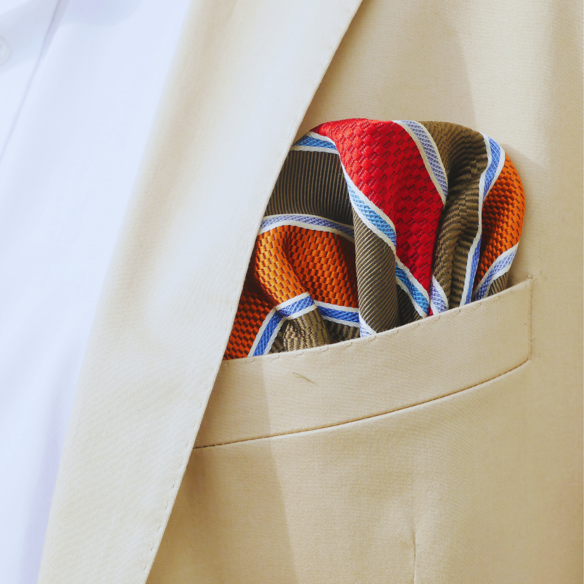 Einstecktuch grün gestreift