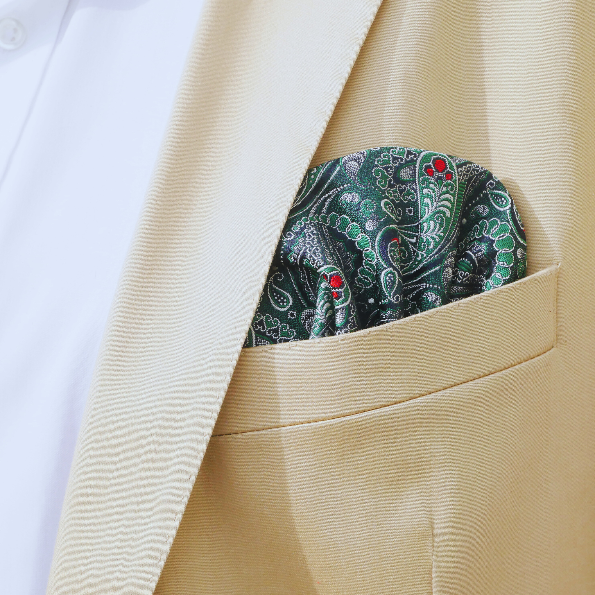 Einstecktuch grün gemustert