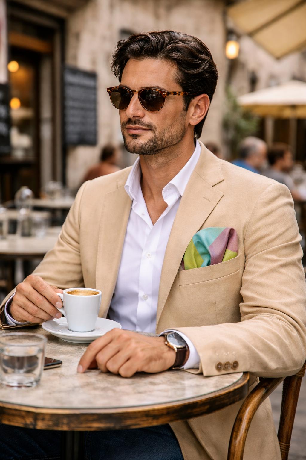 Einstecktuch grün kariert